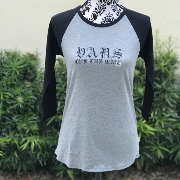 Vans Tops - VANS T-SHIRT Script Block Rag Grey Women’s